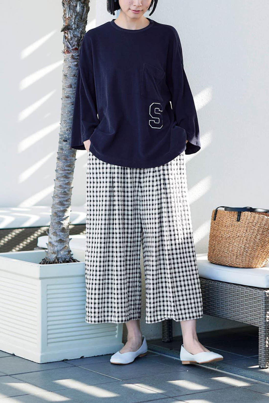 100％本物 Sunny clouds Textured Gingham Pants (Women's) | ExpressBOX Lサイズ