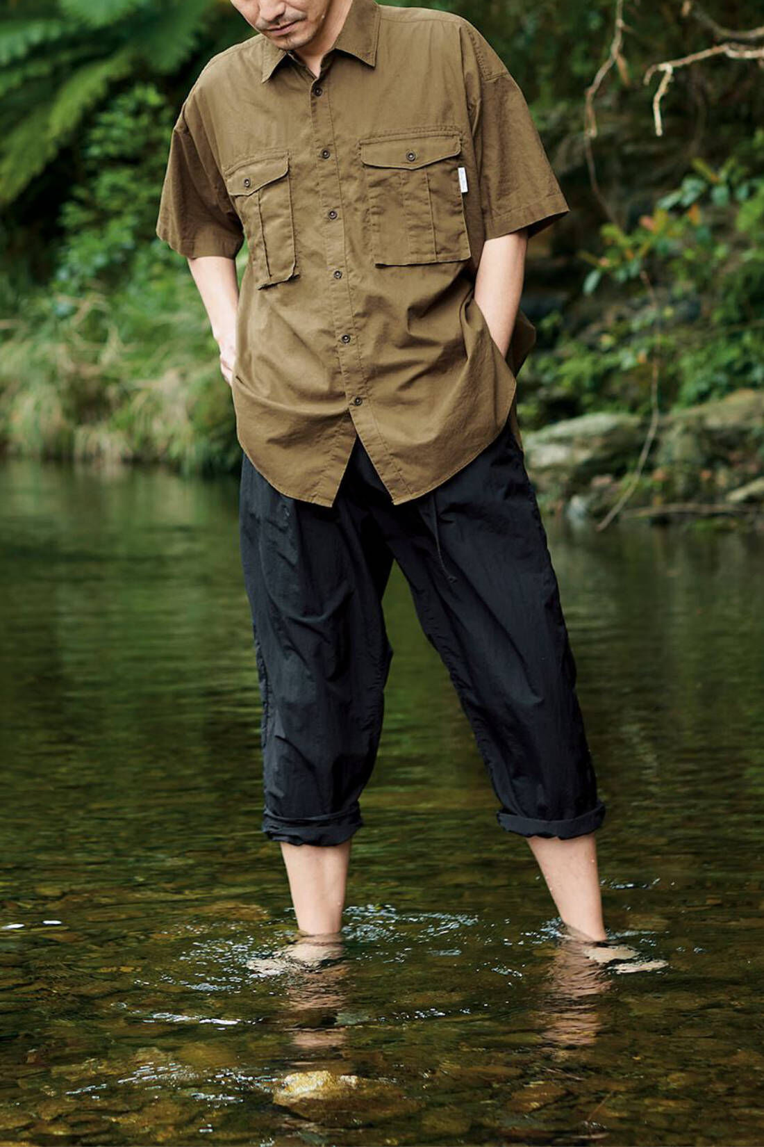 サニークラウズ ジャングル探検シャツ〈メンズ〉カーキ｜Sunny