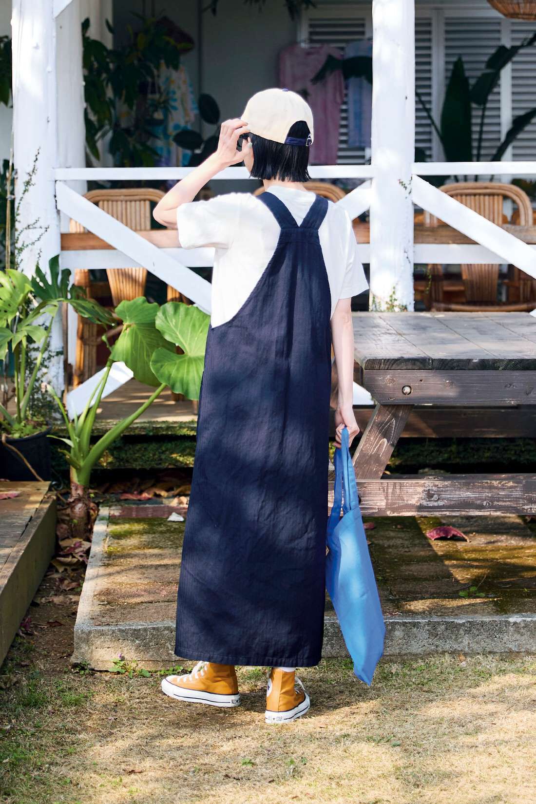 Sunny clouds so-co|サニークラウズ　エプロンワンピースセット〈レディース〉紺