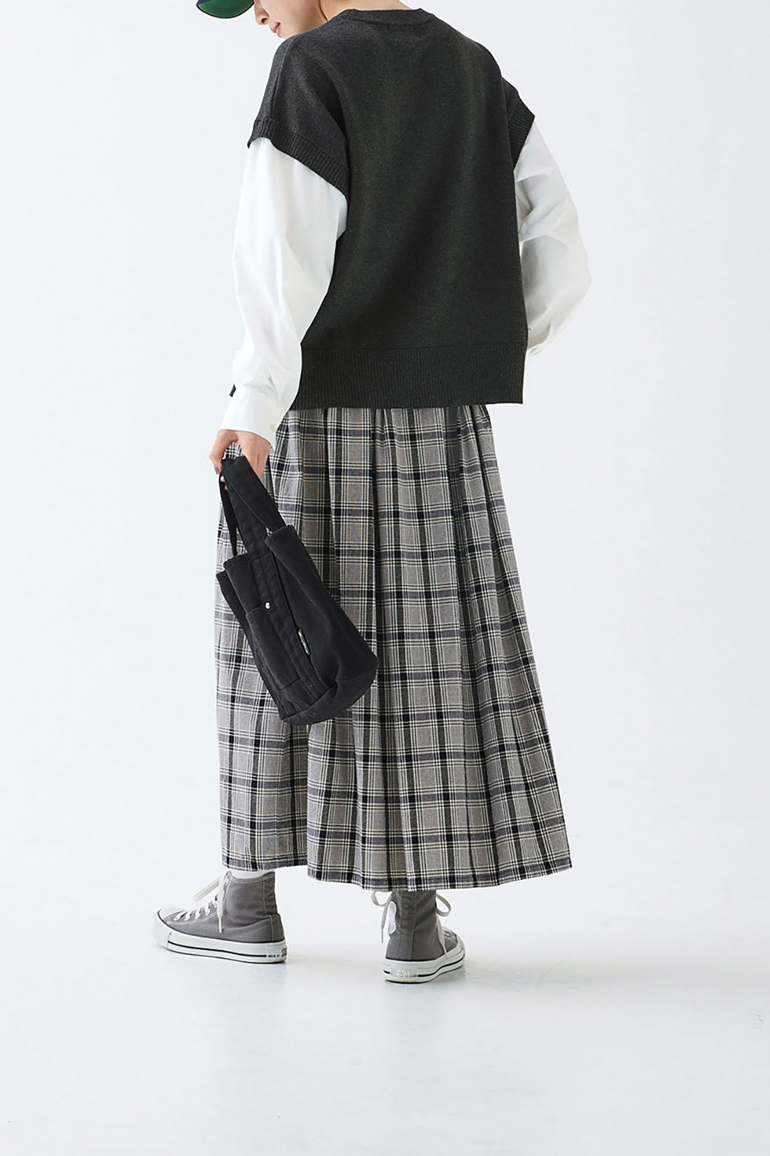ExpressBOX|サニークラウズ　モノトーンチェックのスカート〈レディース〉