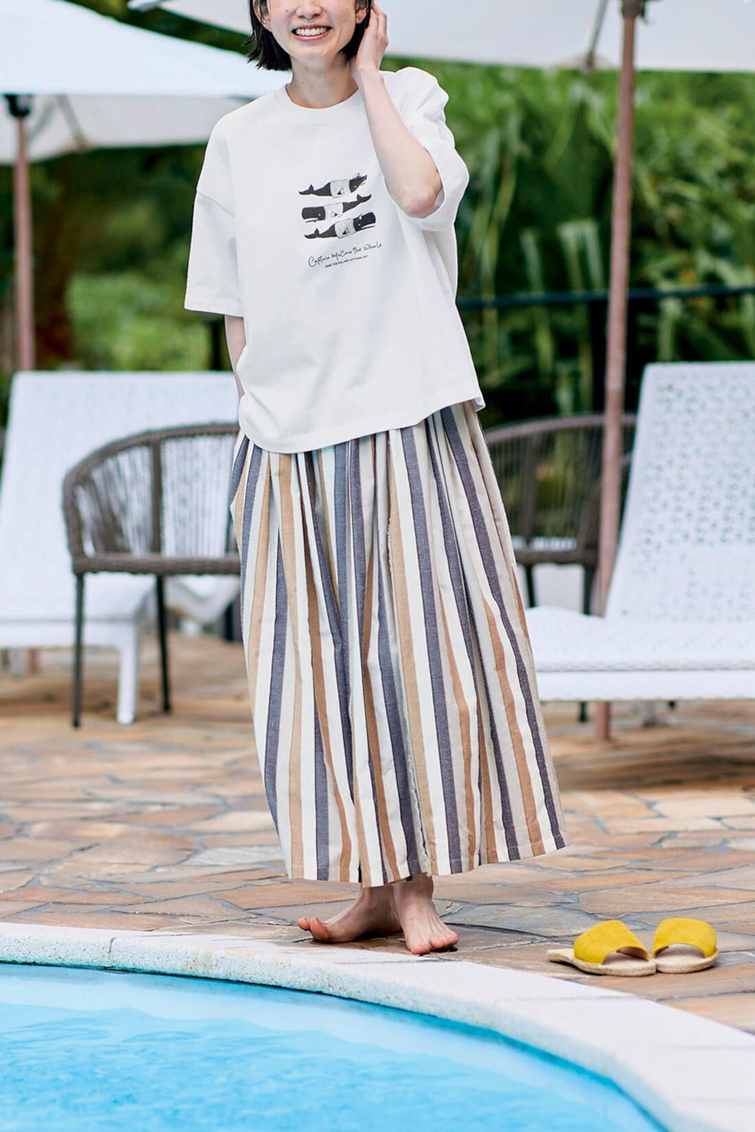 Sunny clouds so-co|サニークラウズ　くじらの船長Tシャツ〈レディース〉