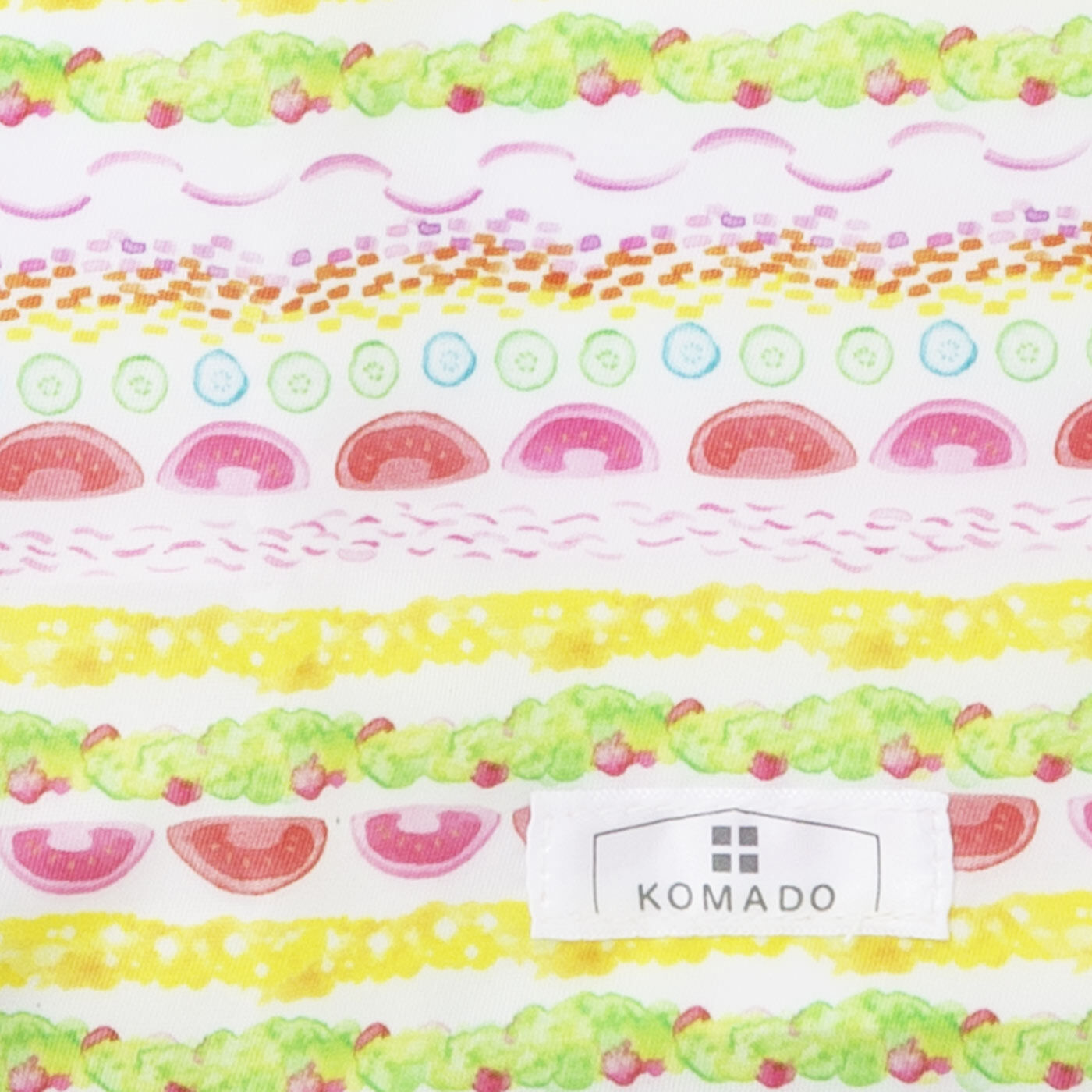 merry［フェリシモメリーポイント］|みんな＋こまど　サンドイッチストライプのかたむきにくいエコバッグ|2025年版フェリシモ手帳のイラストから、「サンドイッチの萌え断ストライプ」をアレンジしたデザイン。