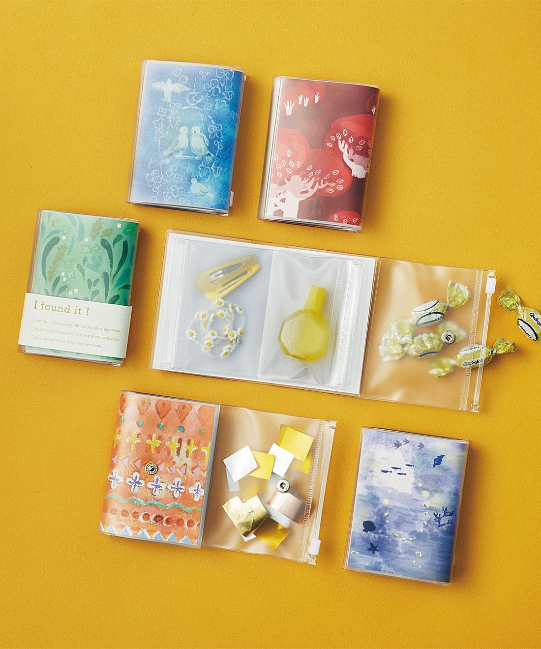 フェリシモメリー|ガラフル　小さな迷子が見つかる　まめほんポーチの会|文房具まめほん、お薬まめほんなど、カテゴリーごとにかわいく整とんしても。お気に入りの切手の保管にも！