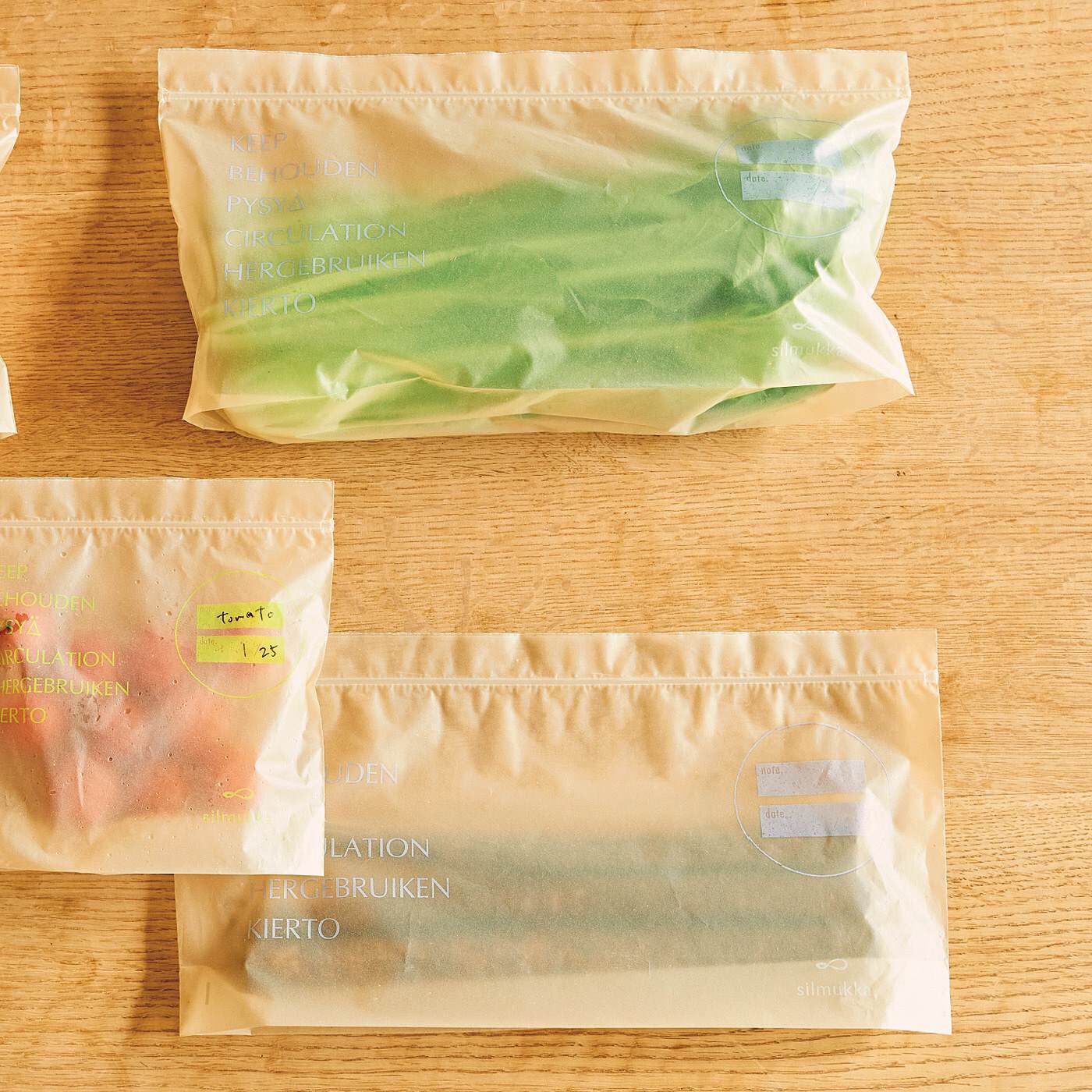 フェリシモメリー|シルムッカ　野菜の鮮度を保つ まち付き　バイオマスジップバッグ〈ロング〉の会