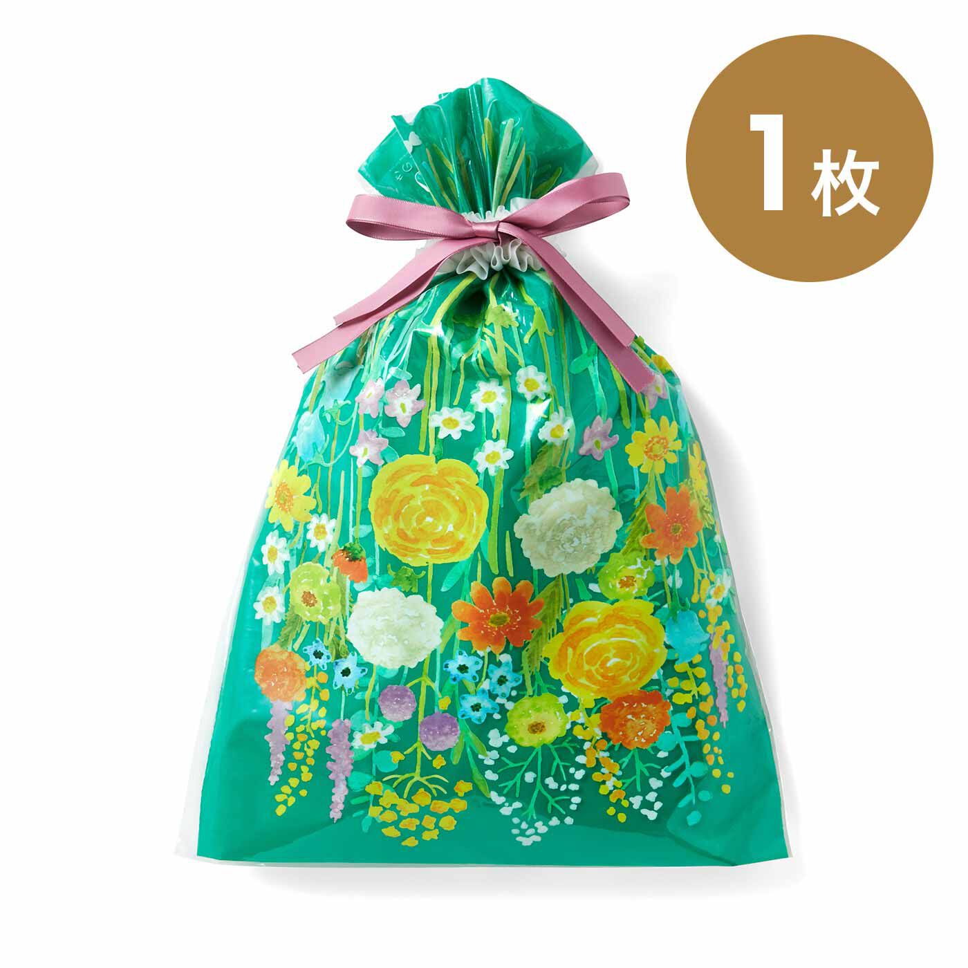 ほんのき　あの人に花束を贈ろう　ビビッドカラーなブーケになるギフトラッピング袋　笑顔が咲き誇るミドルブーケ　Mサイズ