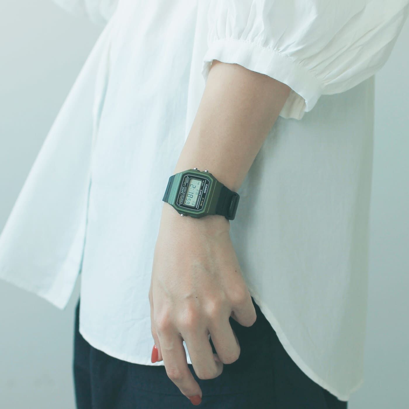 フェリシモコレクション|このごろ meets CASIO 推しカシ　ナチュラルエアボーイ〈F-91WM-3AJH〉|軽量・薄型のデジタル液晶モデルです