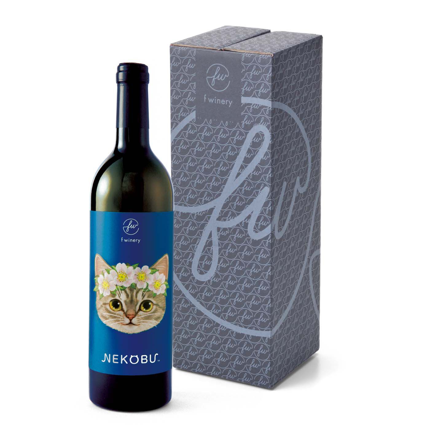 フェリシモコレクション|フェリシモワイン醸造所×猫部 ワインの会|1回のお届け例です。贈り物としても使えるボックスです。
