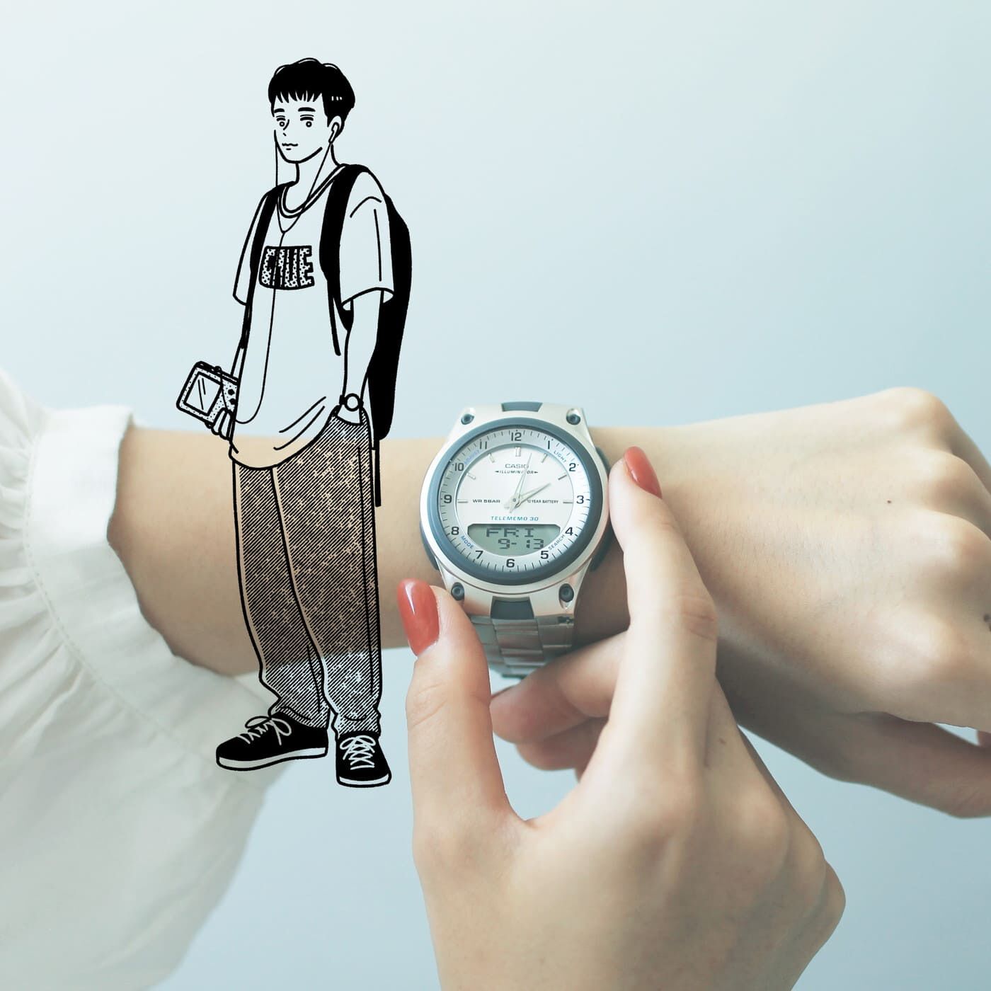 フェリシモコレクション|このごろ meets CASIO 推しカシ　カルチャーテックボーイ〈AW-80D-7AJH〉|推しカシといっしょに。漫画にゲーム、音楽とカルチャー好きなボーイが今日もいろんなことを語っている姿を想像しちゃう……