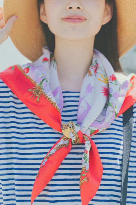 avecmoi|サニークラウズ海色ストライプワンピ〈レディース〉とはまじやわらかシューティ〈ＷＨ〉リブインのコーディネート