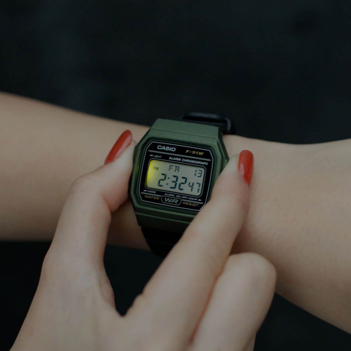 フェリシモコレクション|このごろ meets CASIO 推しカシ　ナチュラルエアボーイ〈F-91WM-3AJH〉|暗所でも見やすいLEDライト付き