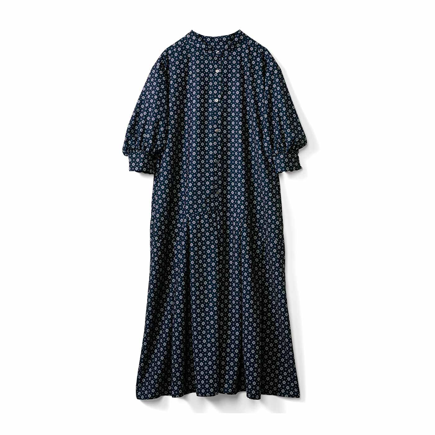 小鳥柄ワンピース トッコクローゼット tocco closet 小鳥＆花柄 ワンピース L 紺