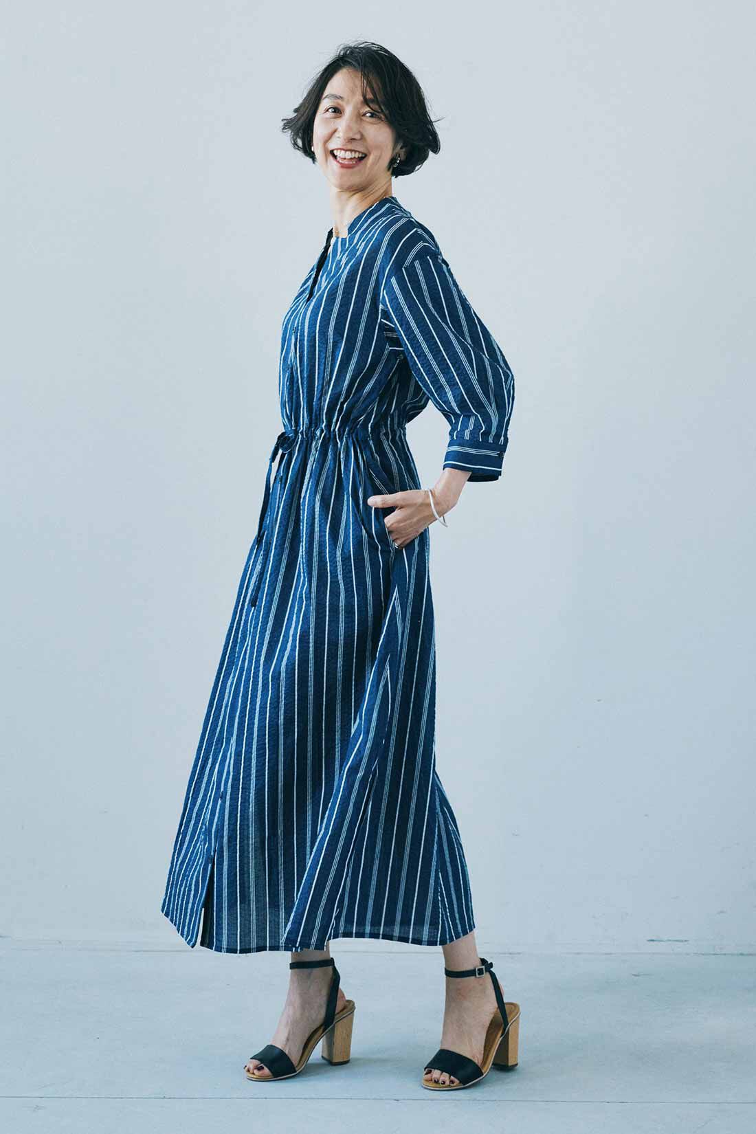 凛と輝く自由をまとう 色ここちのいい ときめきワンピースの会|モデル身長：161cm　着用サイズ：M