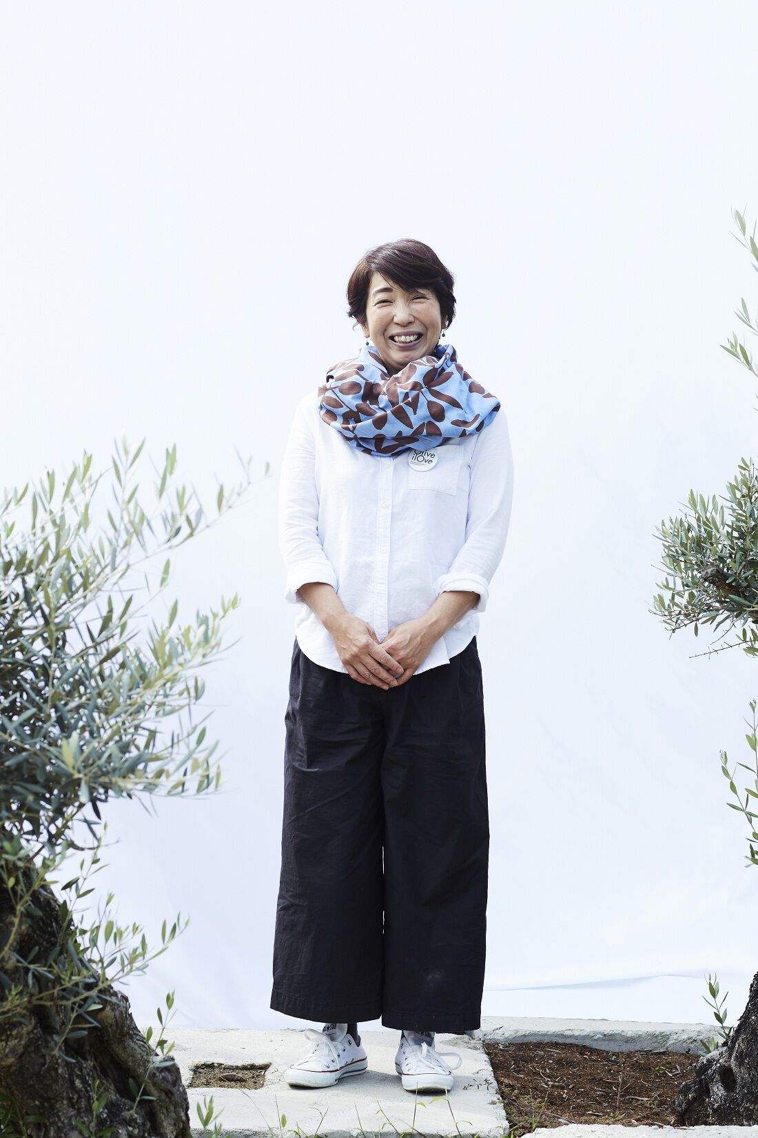 OliveilOve ポンチョストール　olive leaf