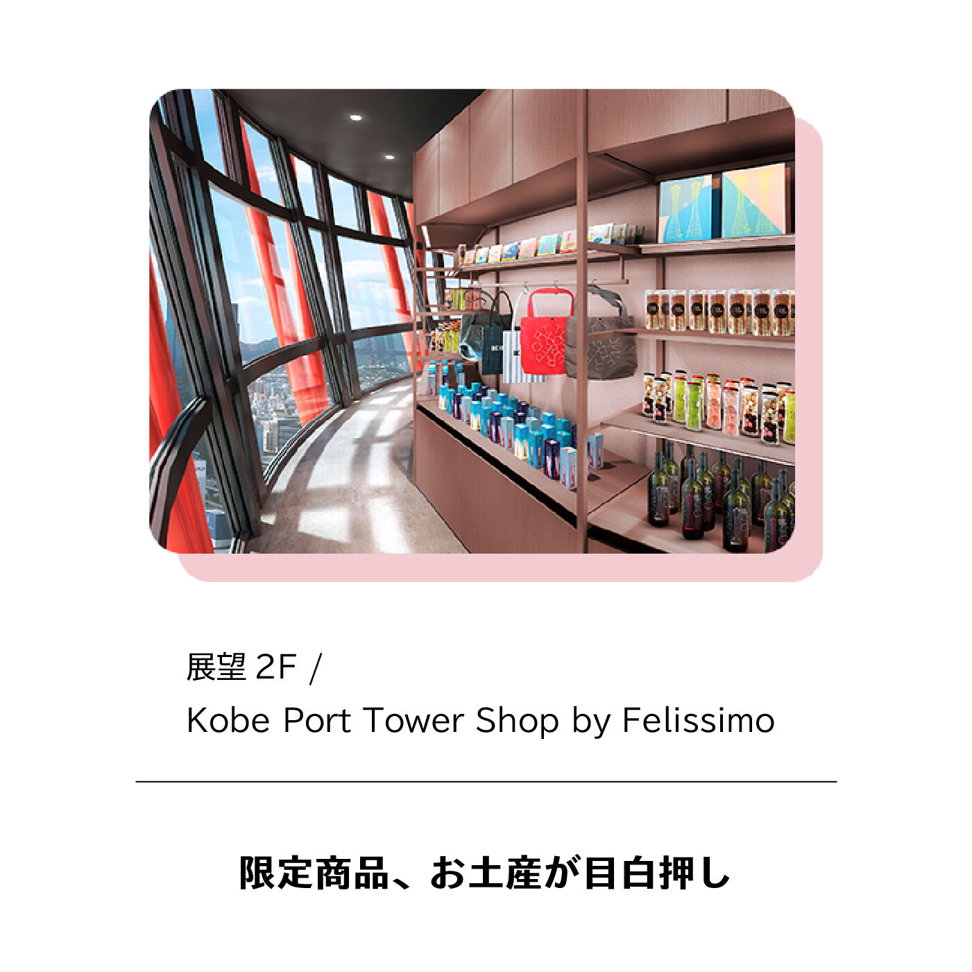 フェリシモコネクション|神戸ポートタワー 年間パスポート（先行販売）|展望2階のショップでは、ここでしか手に入らない神戸ポートタワーのオリジナルグッズが。お土産に、旅の記念に、ふだん使いに、アートなグッズは選ぶのも楽しい！