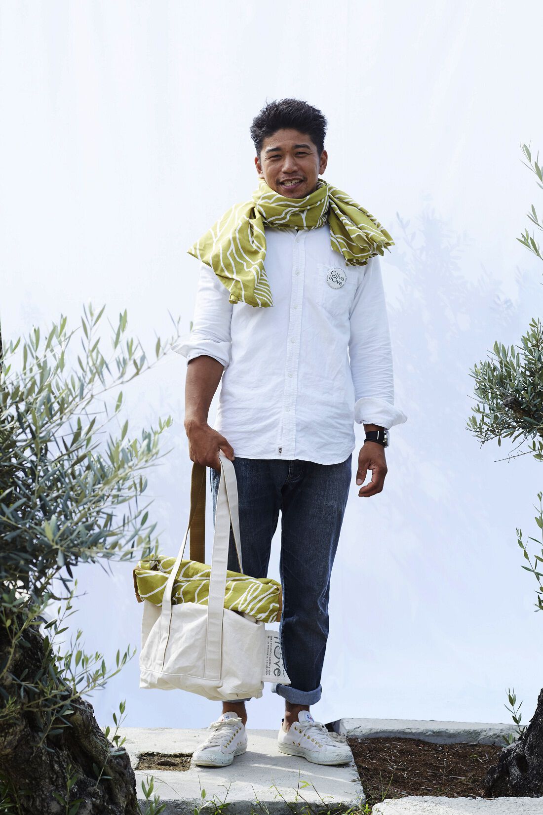 OliveilOve ポンチョストール　olive bark