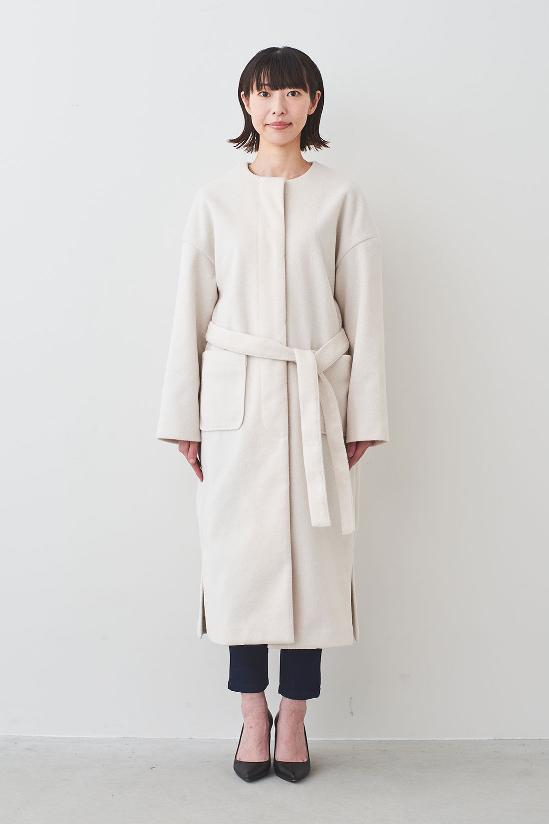 IEDIT[イディット] ロングシーズン着まわし便利な3-WAYアイボリー