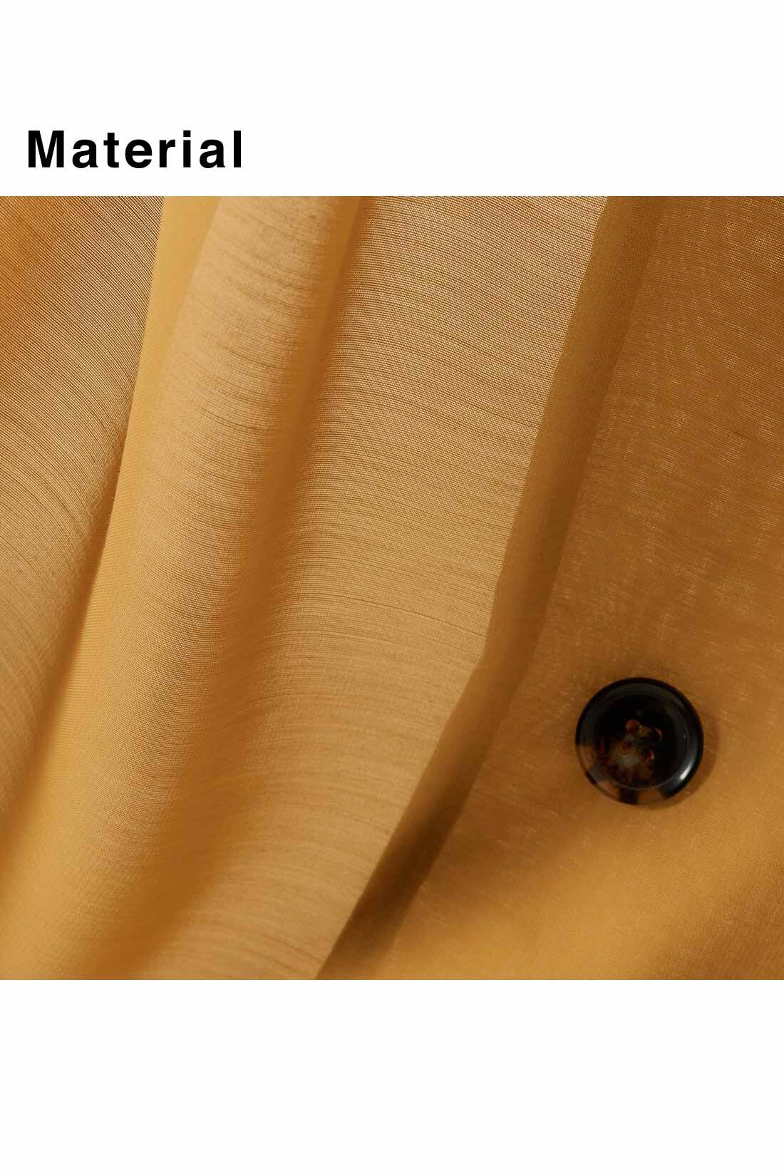IEDIT|牧野紗弥さん×IEDIT[イディット]　ゆるシルエットのサマーシアージャケット〈キャメル〉|洗濯機洗いできるシアー素材。上品な透け感が涼しげで軽やか。
