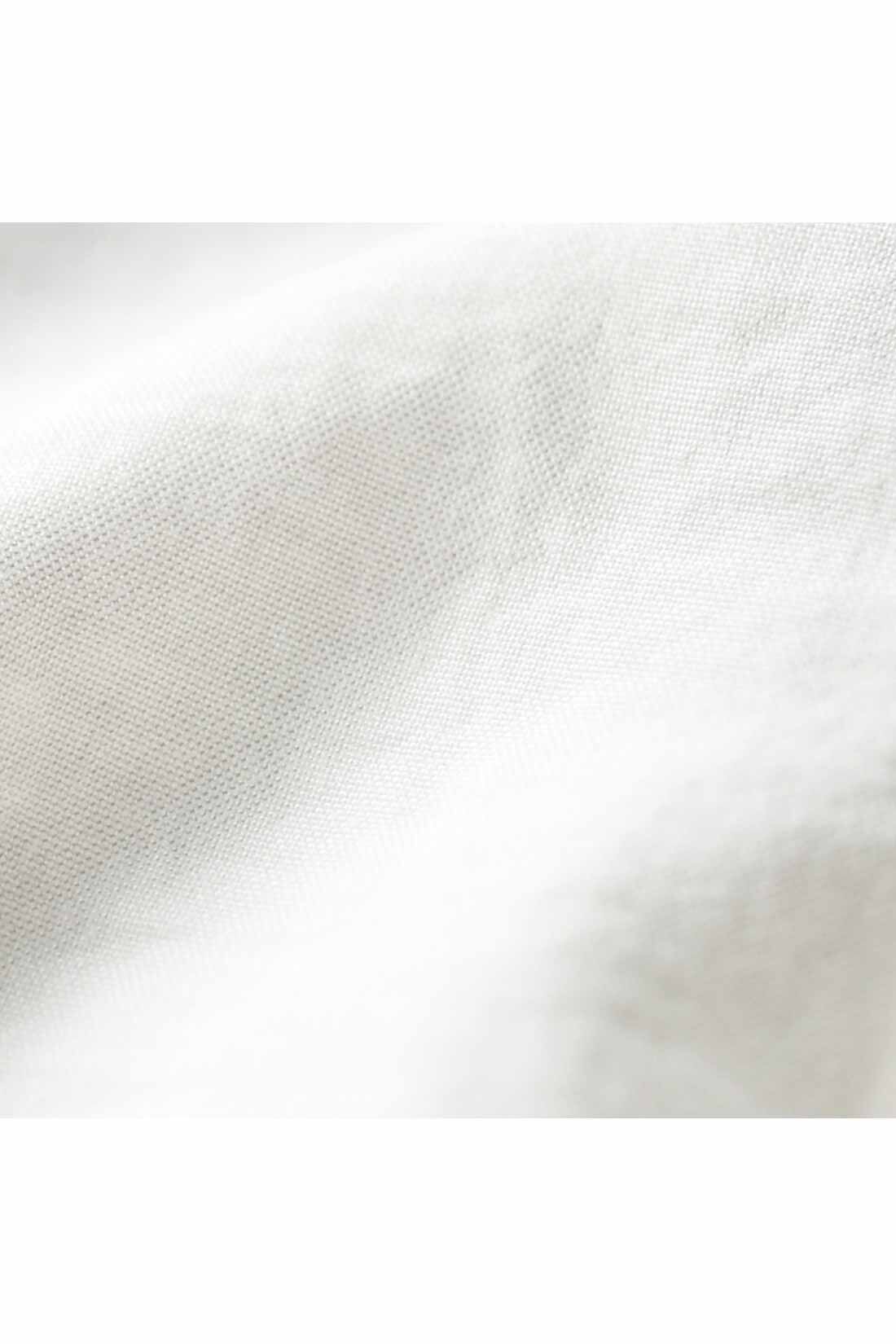 IEDIT|IEDIT[イディット]　繊細な表情がエレガントなリバーレース遣いブラウス〈オフホワイト〉|ヴィンテージのような風合いのある表面感の布はく素材。