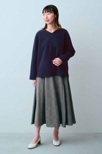 IEDIT［イディット］ | ウールライク デザイン トップス〈紺〉