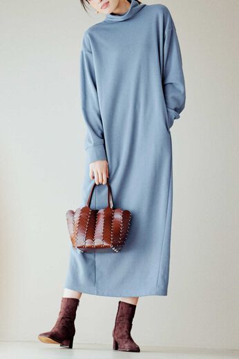 IEDIT | 裏起毛スウェットロングワンピ〈グリーン〉ＩＥ