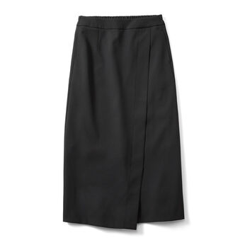 IEDIT | ダブルクロス素材 Iライン スカート〈黒〉