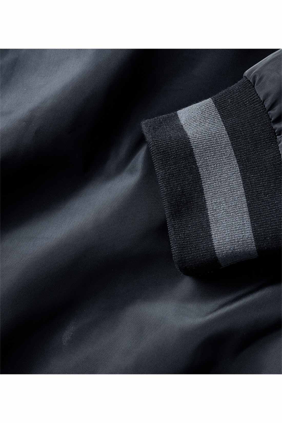 IEDIT|IEDIT[イディット]　小森美穂子さんコラボ きれいめ大人長め丈スタジャン〈ブラック〉|品よく着られる、テカリをおさえたポリエステル素材。