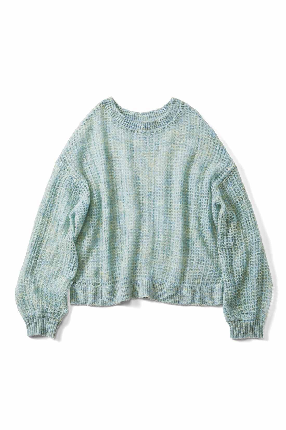 IEDIT［イディット］|IEDIT[イディット]　やさしく透ける ふわほわシアーニットトップス|〈エアリーミントグリーン〉