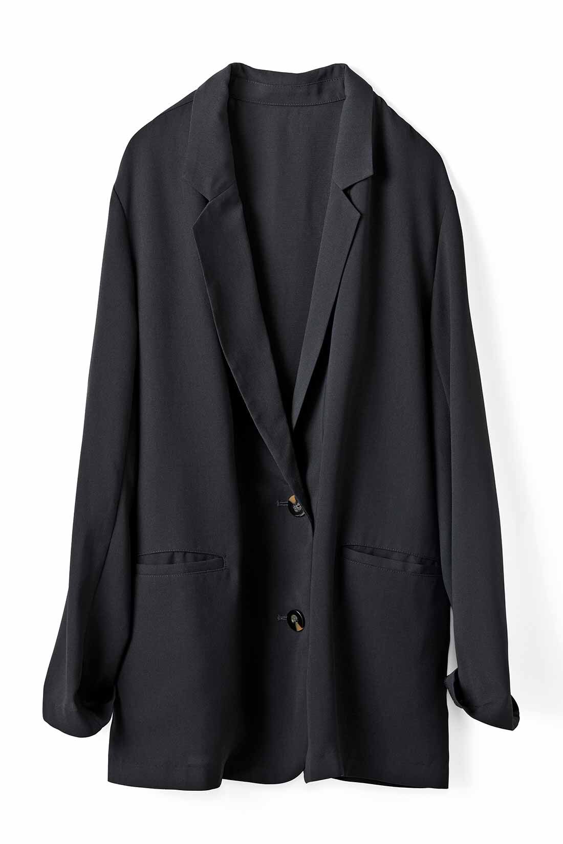 IEDIT[イディット]　接触冷感でサラリと着られる 軽やかジャケット〈ベージュ〉|〈ブラック〉
