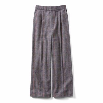 IEDIT | 起毛チェックワイドパンツ〈グレー〉ＩＥ