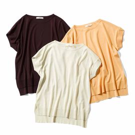 IEDIT | 接触冷感 軽やか デザイン フレンチスリーブ ニット の会
