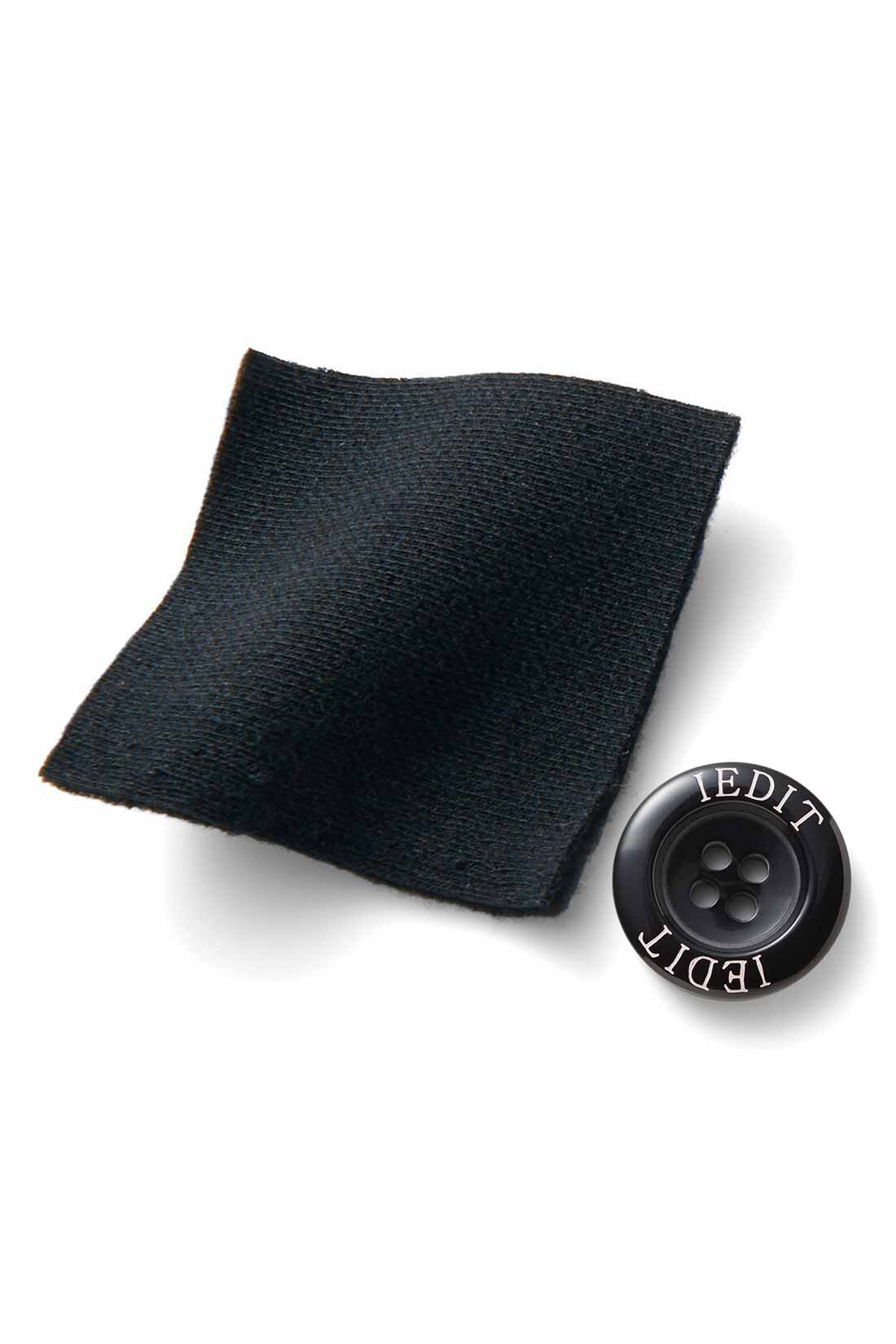 イディット|IEDIT[イディット]　光吸収発熱素材＆裏起毛でいつでも暖かな きれいめストレッチスリムパンツ〈ブラック〉|カットソーに織り柄をプリント。布はく見えしてきちんとした印象に。