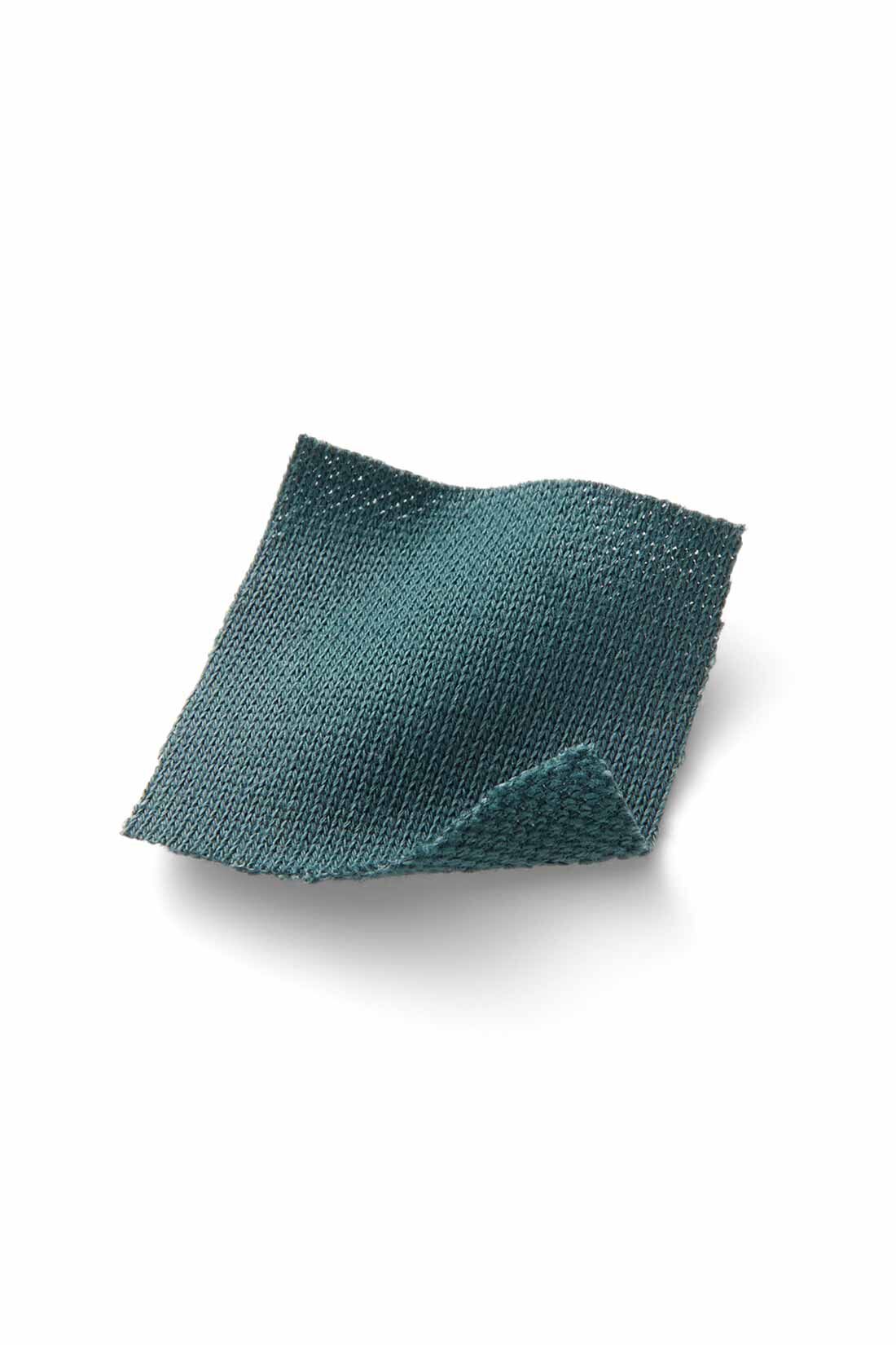 IEDIT[イディット]　シルケットミニ裏毛素材できれい見えして快適 こなれ見えセットアップ〈グリーン〉|綿100％のミニ裏毛素材で、きれいに見えて着心地快適。