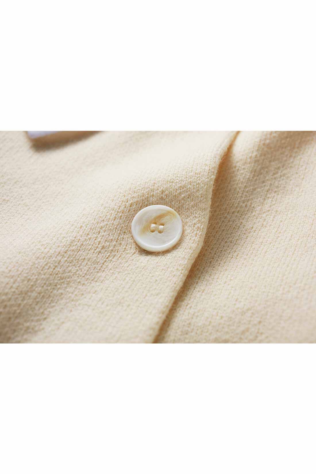 IEDIT[イディット]　異素材衿付き2-WAYカーディガン|ふっくらとした厚みときれいめな編み地にもこだわった、リュクスで華やかなニットカーディガンです。