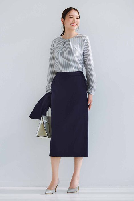 IEDIT | 花粉リリース UVカット 純紺 バレエフィット （R）  スカート 〈ダークネイビー〉