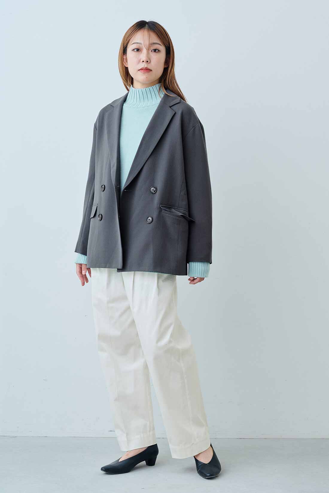 IEDIT|IEDIT[イディット]　小森美穂子さんコラボ きれいめチノパン〈オフホワイト〉【コーデ買いキャンペーン】|モデル身長：165cm　着用サイズ：M