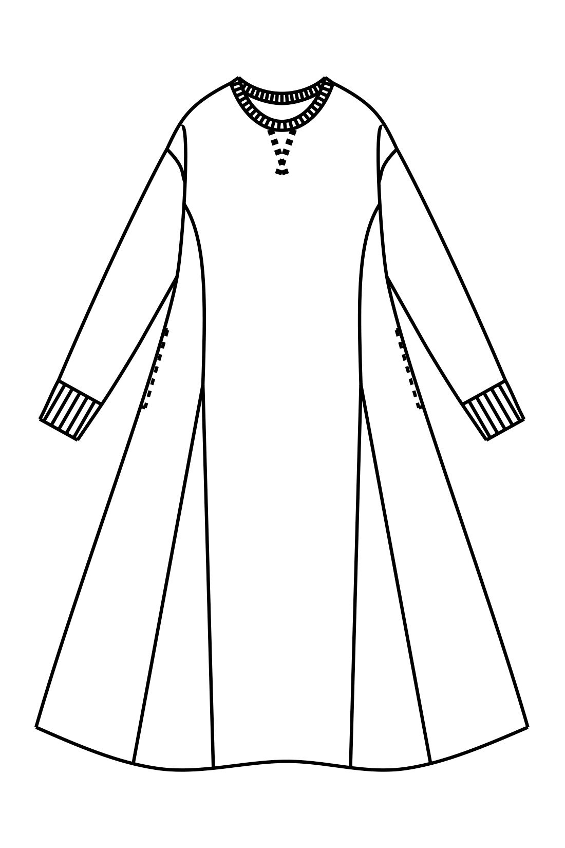 IEDIT|IEDIT[イディット]　ビッグワッフルカットソーで着映えする　パネル切り替えフレアーワンピース〈ネイビー〉|フロントのスカート部分にはパネル切り替えを入れて、腰からゆったり広がるきれいなシルエットに。
