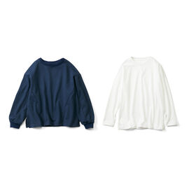 IEDIT | スウエット 白Tシャツ 重ね着 セット 〈ネイビー〉
