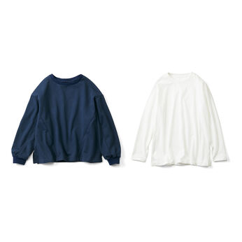 IEDIT［イディット］ | スウエット 白Tシャツ 重ね着 セット 〈ネイビー〉