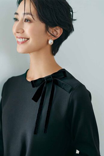 IEDIT | 福田麻琴さんコラボ ベロアリボン ブローチ〈ブラック〉