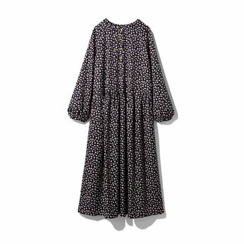 IEDIT | おとなが絵になる柄ワンピ〈ブラック〉ＩＥ