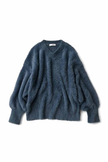 IEDIT | ヘアリーシャギーニット〈ブルー〉ＩＥ
