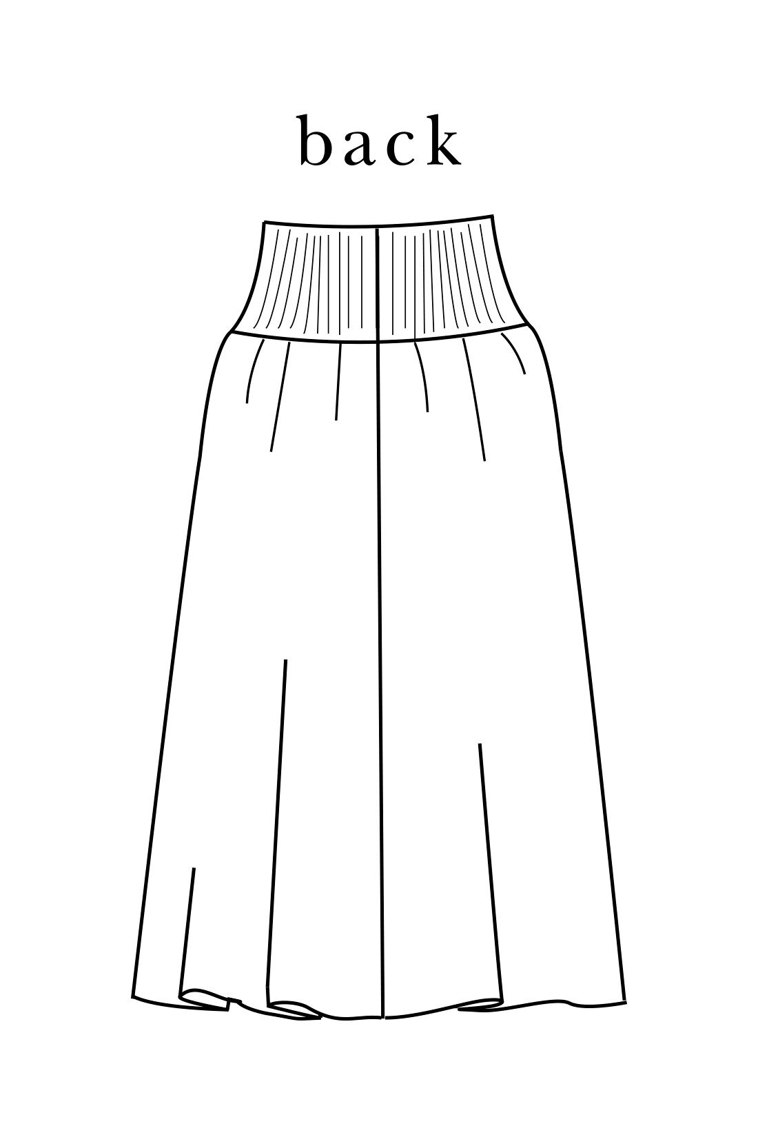 IEDIT|IEDIT[イディット]　福田麻琴さんコラボ バウンドニットのスカートセットアップ〈ブラック〉|太幅のウエストはリブ仕様でおなかにやさしくフィット。後ろ中央の切り替えですっきりとしたデザインに。