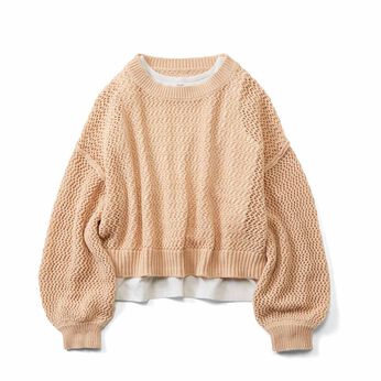 IEDIT | メッシュニットセット〈ピンクベージュ〉ＩＥ