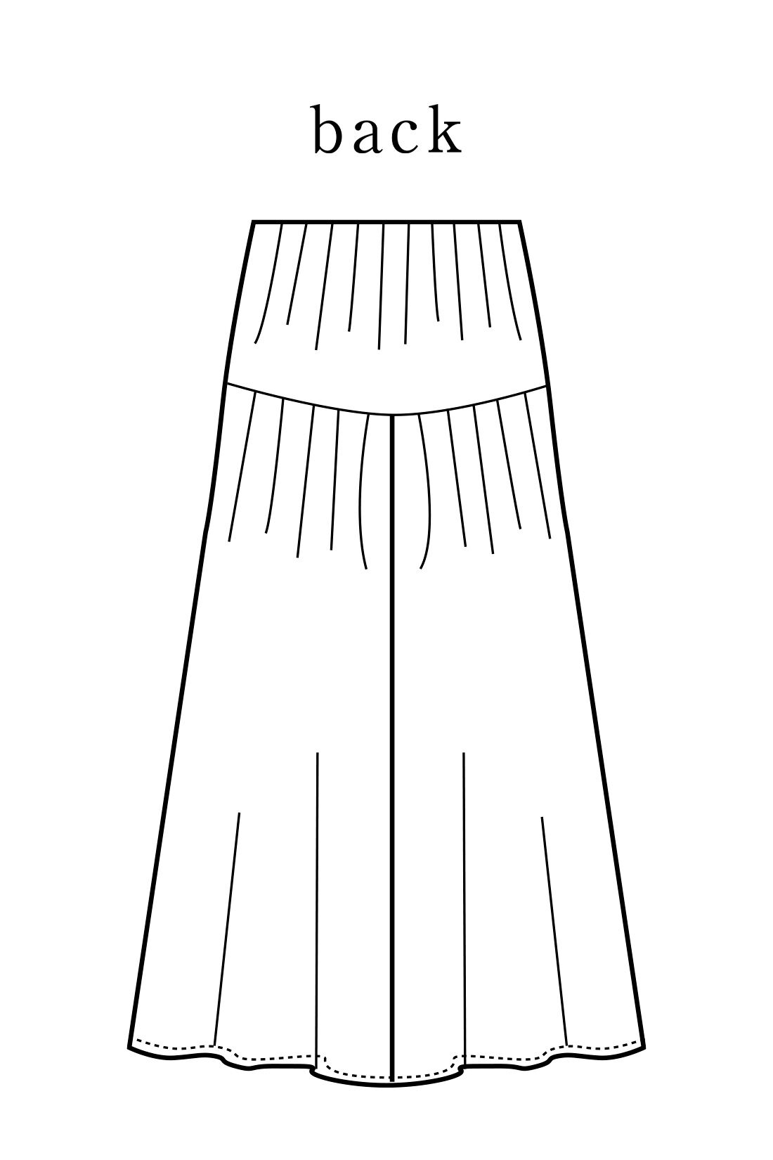 IEDIT|IEDIT[イディット]　エンボス加工をほどこした 撥水（はっすい）素材の切り替えスカート|後ろ下がりのラウンド切り替えが女性らしいフレアーシルエット。