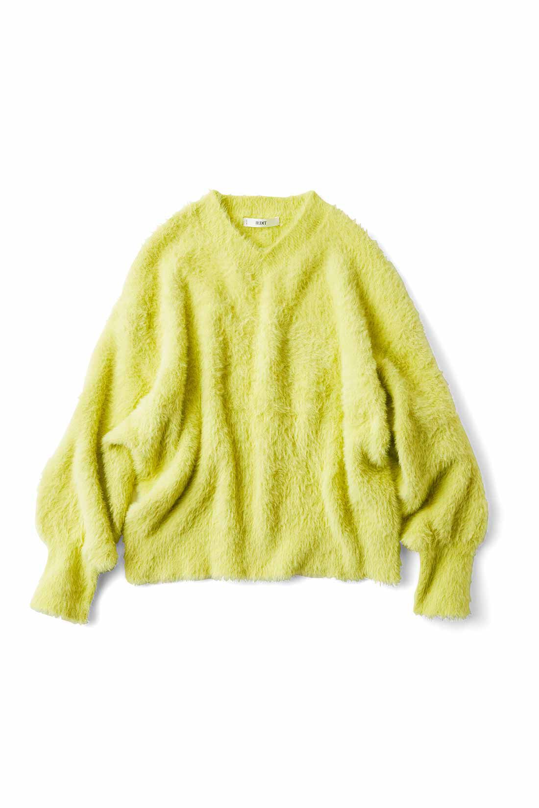 IEDIT|IEDIT[イディット]　ヘアリーシャギー素材のスパークルニット