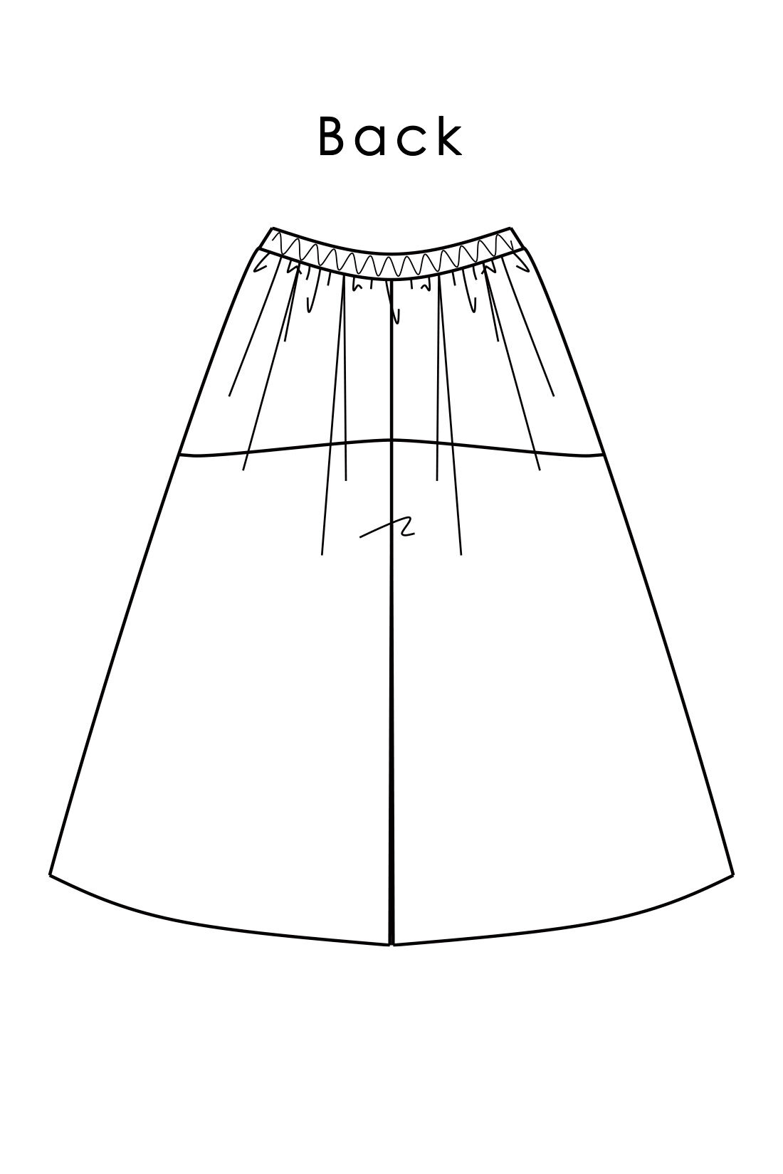 IEDIT[イディット]　ティアードスカートをはいているみたいな撥水（はっすい）スカンツ|後ろはウエストゴムで快適な着心地。