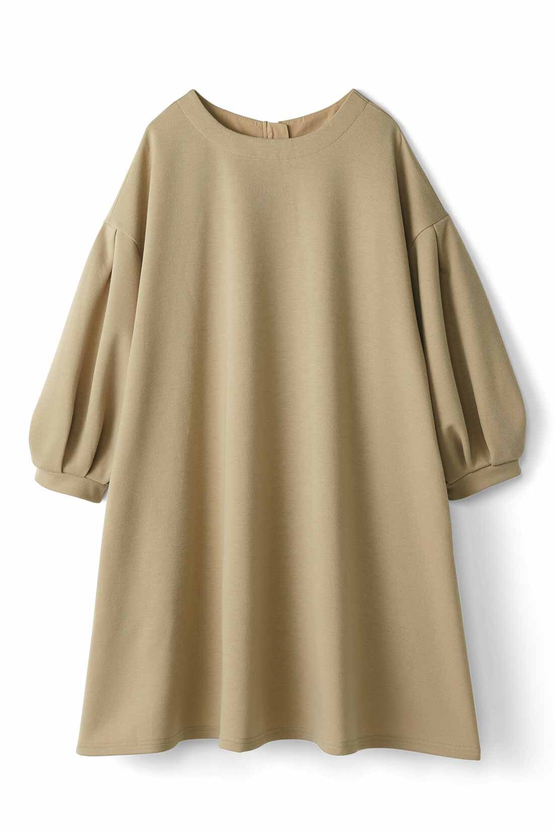 IEDIT|IEDIT[イディット]　ぽわんとした袖がフェミニンなゆるチュニック〈こなれベージュ〉|〈こなれベージュ〉