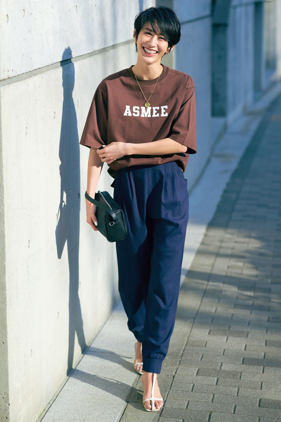Her smileプロジェクト IEDIT[イディット] オーガニックコットン のインドの女の子ネームプリントTシャツの会｜Tシャツ・カットソー｜トップス｜レディースファッション｜レディースファッション・洋服の通販｜IEDIT