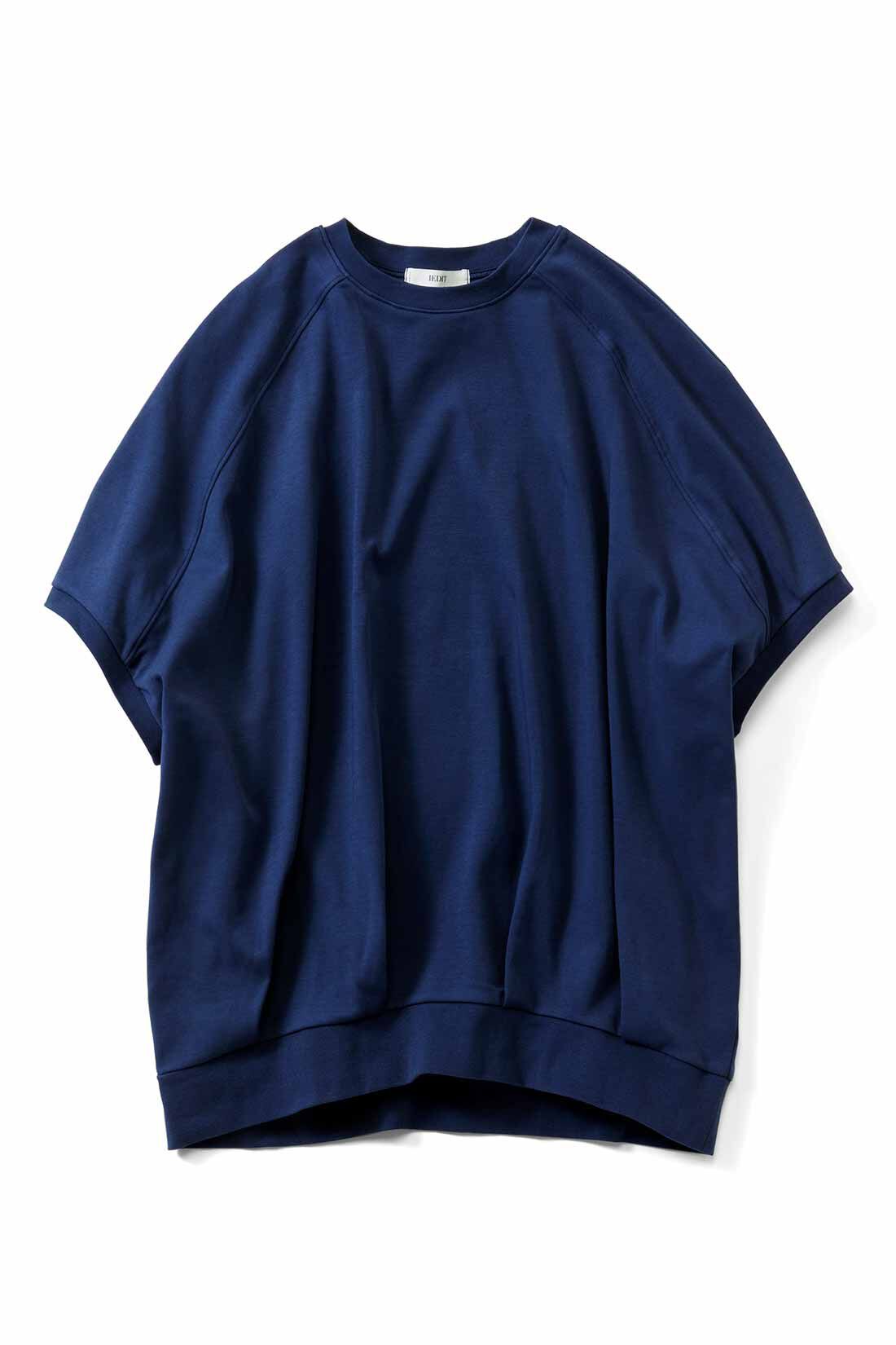 IEDIT［イディット］|IEDIT[イディット]　接触冷感・吸汗速乾・抗菌防臭！ Ohcool（R）Ⅱ plus素材のビッグサイズコクーンドルマンTシャツの会|ネイビー