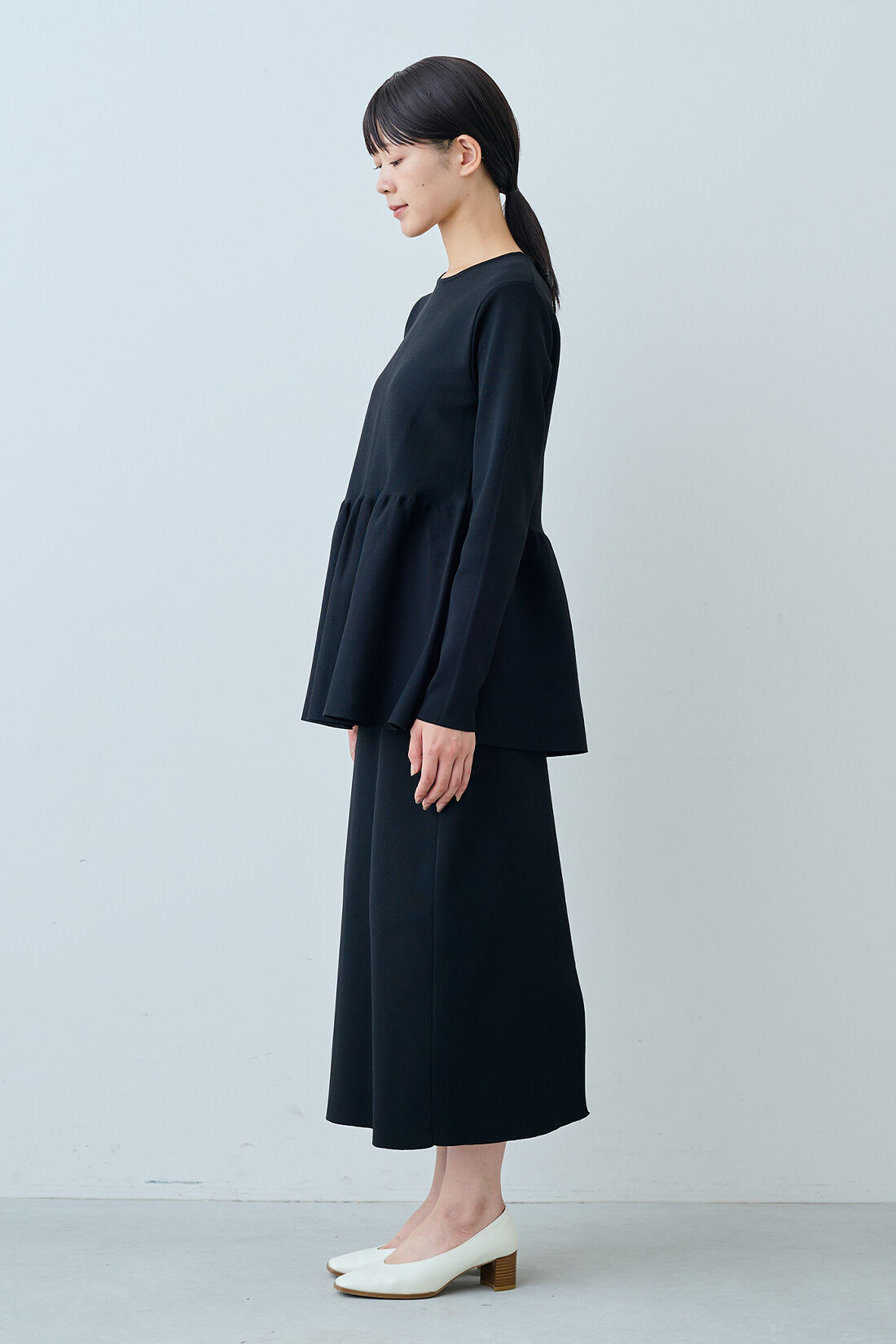 IEDIT|福田麻琴さんコラボ 華やか ニットセットアップ〈ブラック〉のコーディネート